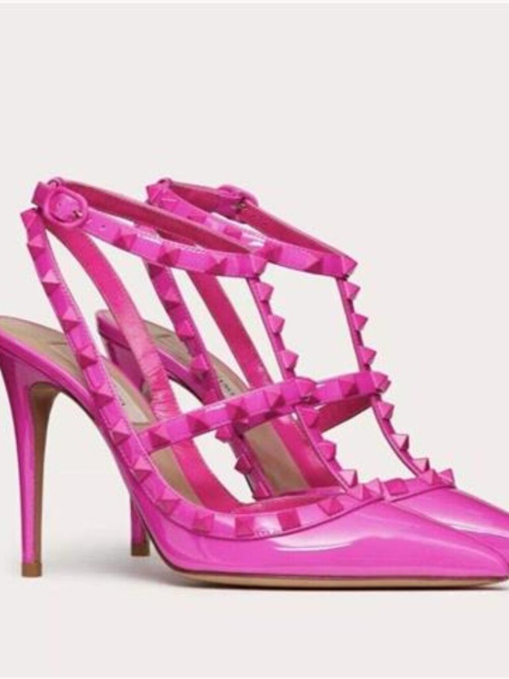 Valentino Rockstud Studded Tonal Patent Leather Sandals Pumps Heels Shoes